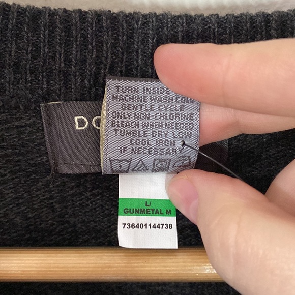 Dockers extra soft gunmetal multi patterned sweater grandpa vest size L - Picture 8 of 9